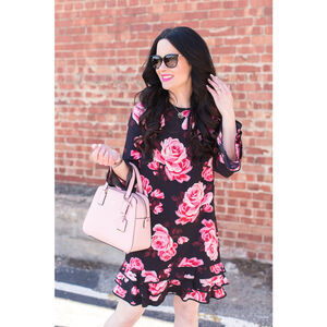 Kate Spade Black and Pink Floral Mini Dress